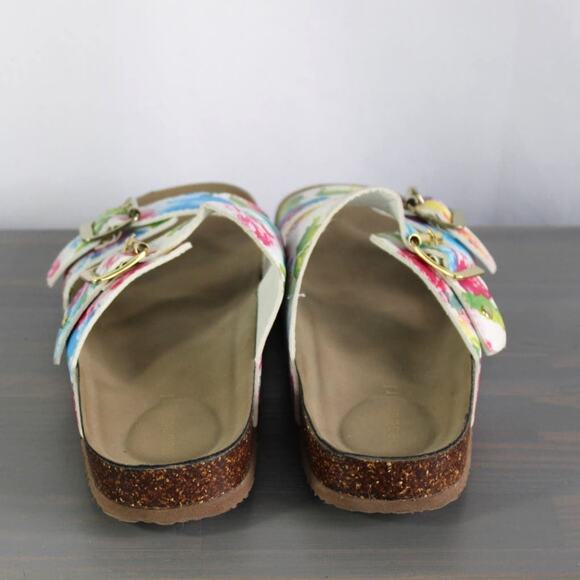 Madden Girl Brando Boho Flats Slide Sandals Women Size 8.5 Rainbow Floral - Picture 4 of 5
